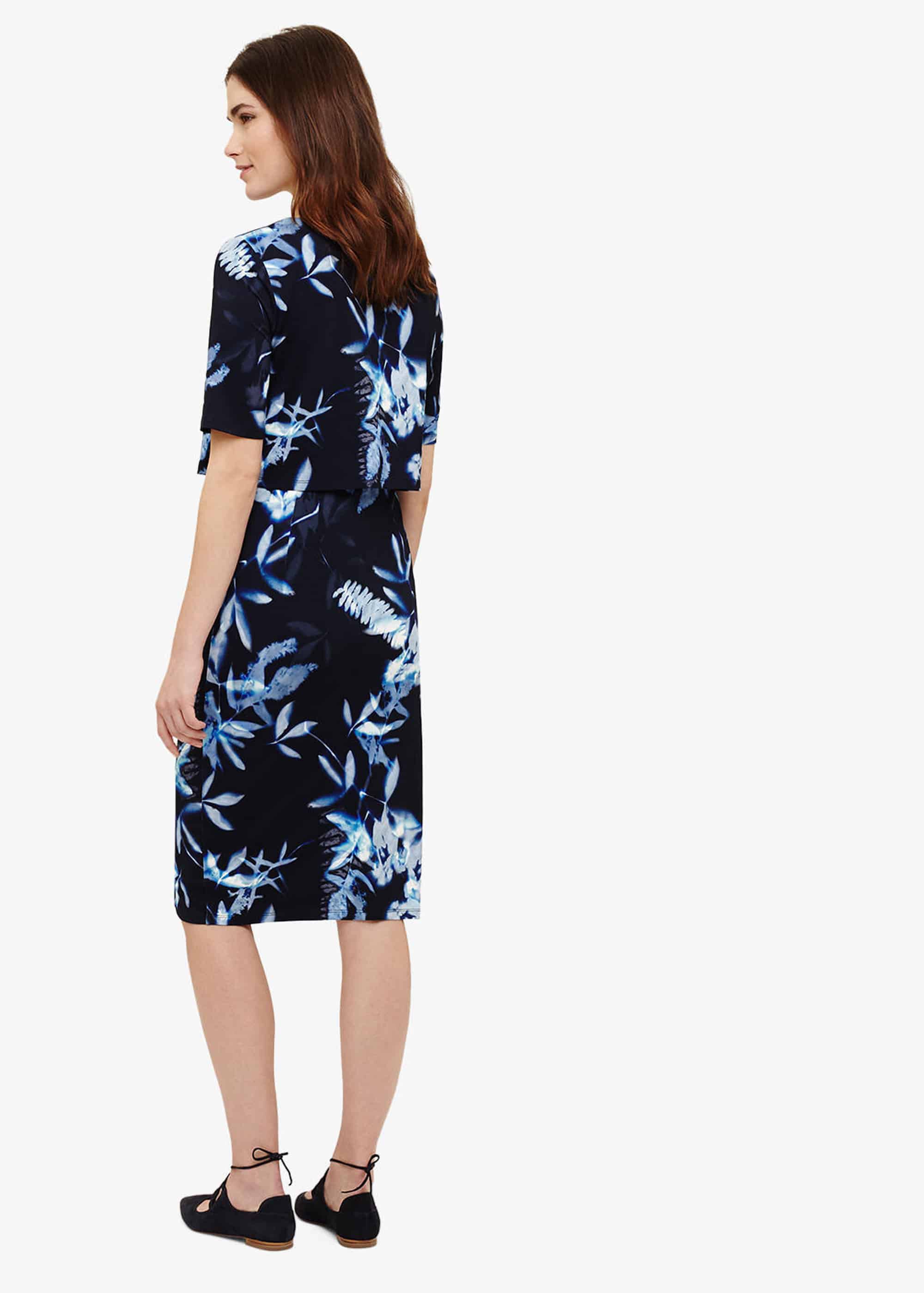 Warehouse leaf discount tab sleeve dress