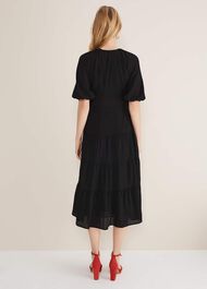 Morven Black Wrap Midi Dress