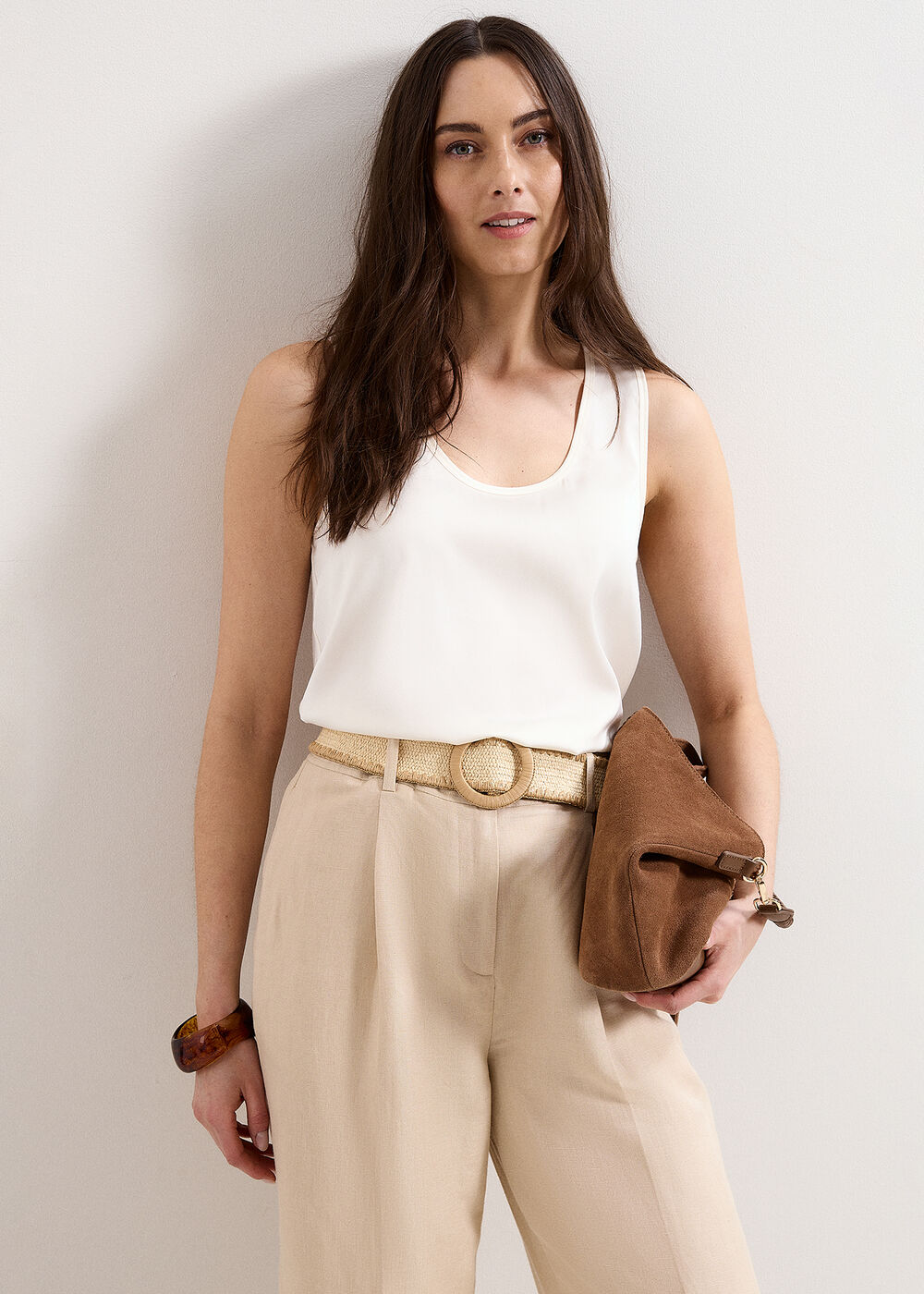 Edie Satin Front Cami Vest Top