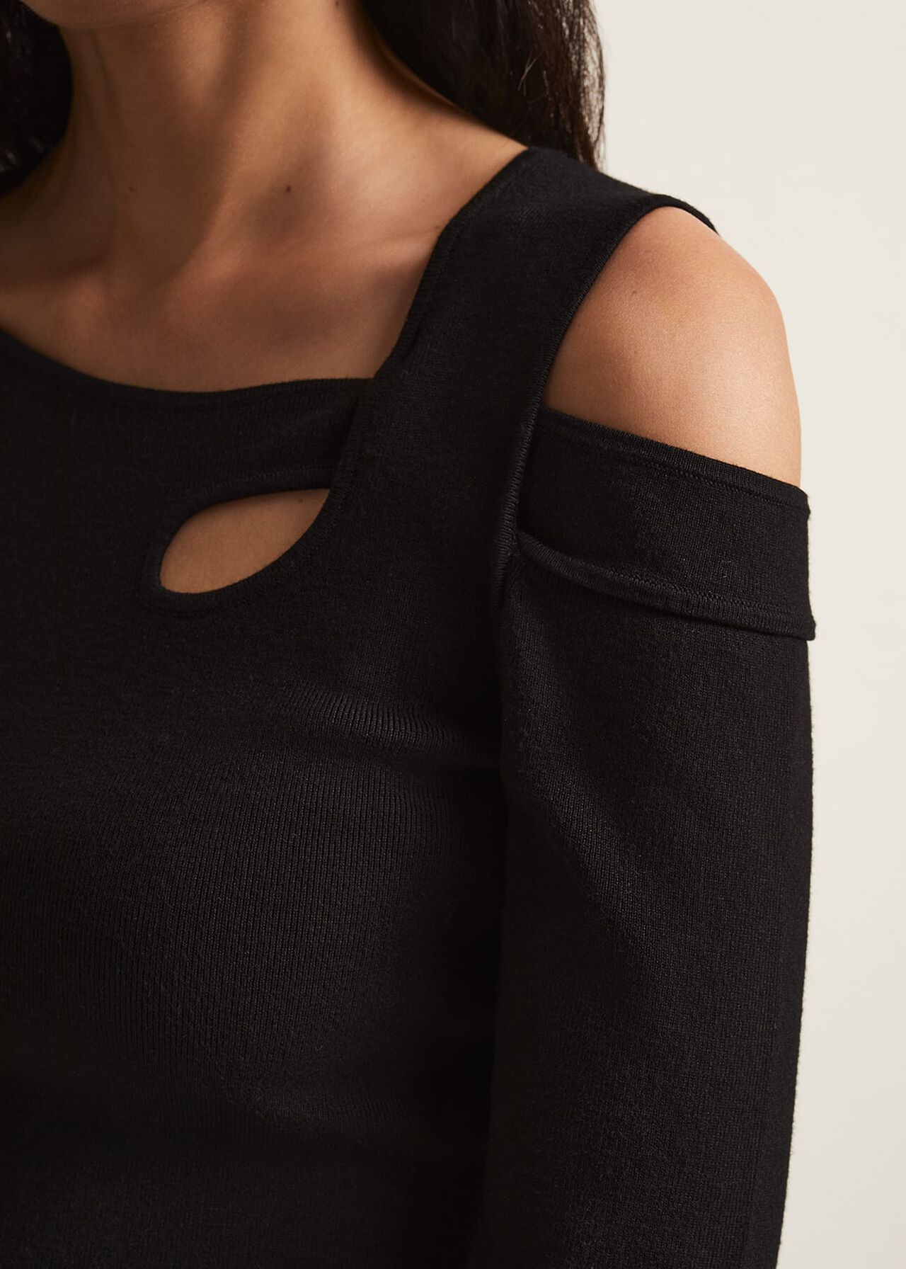Wren Black Cut Out Knitted Top