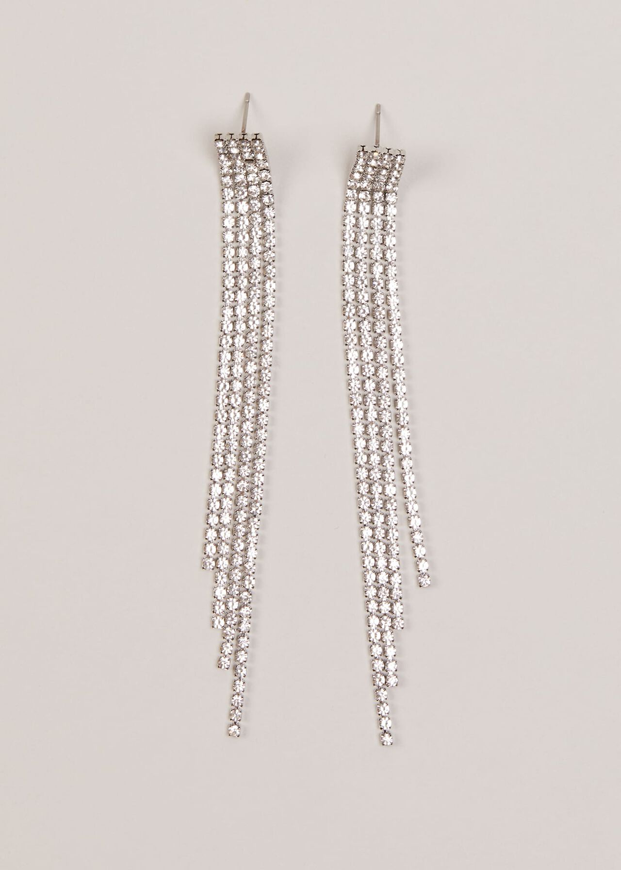 Silver Sparkly Drop Earrings