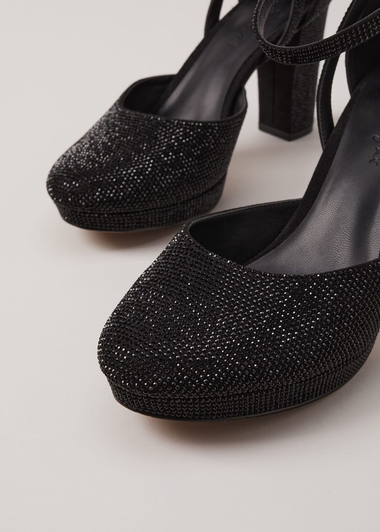 Black Sparkly Platform Heels
