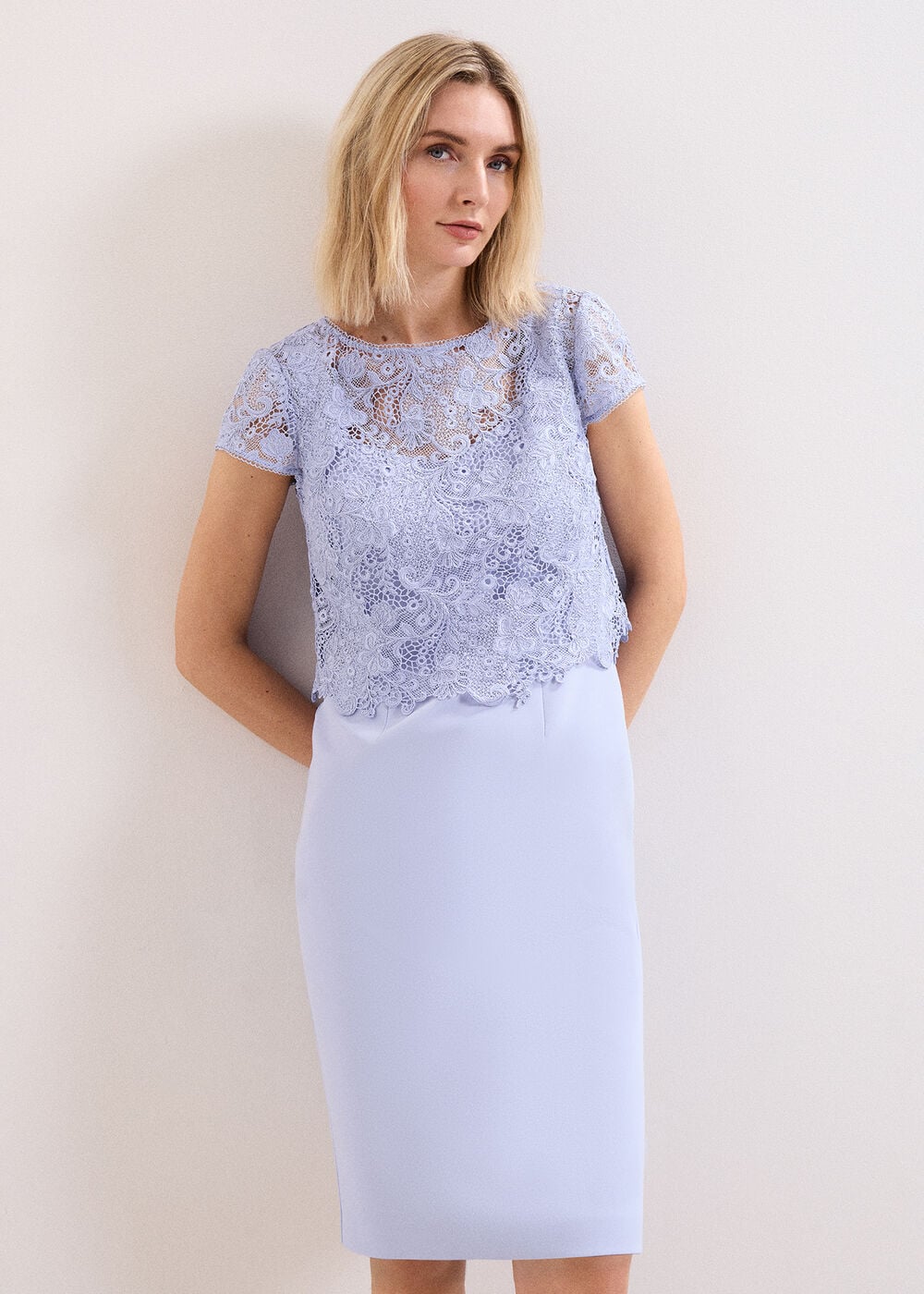 Daisy Removable Lace Top Midi Dress