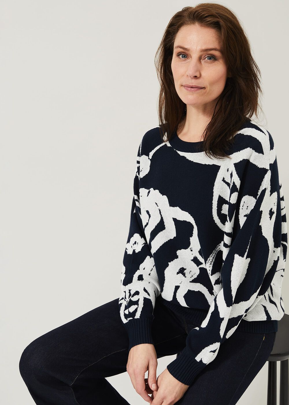 Judie Jacquard Rose Jumper