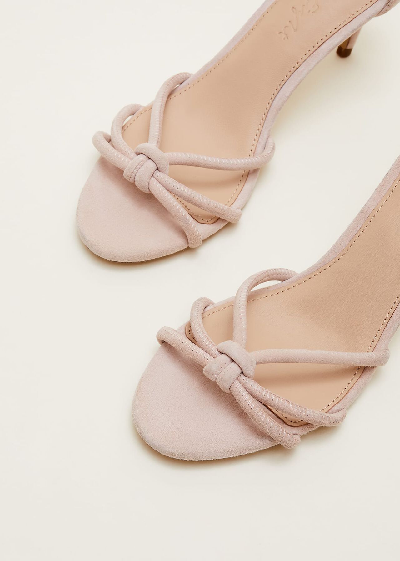 Suede Knotted Barely There Sandal