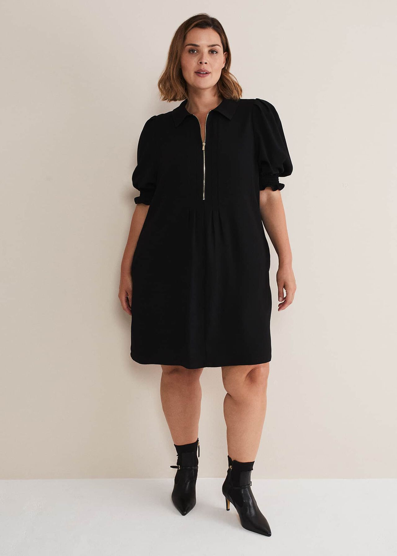 Candice Black Zip Mini Dress