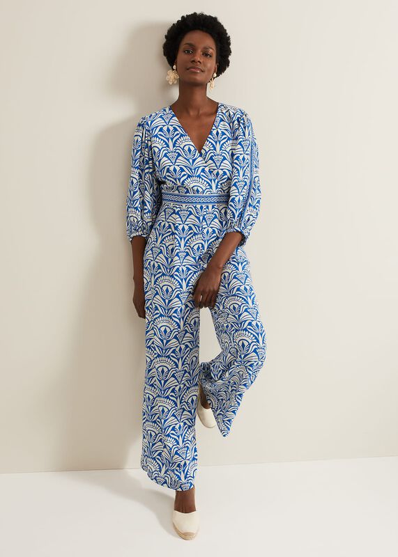 Amy Print V Neck Jumpsuit