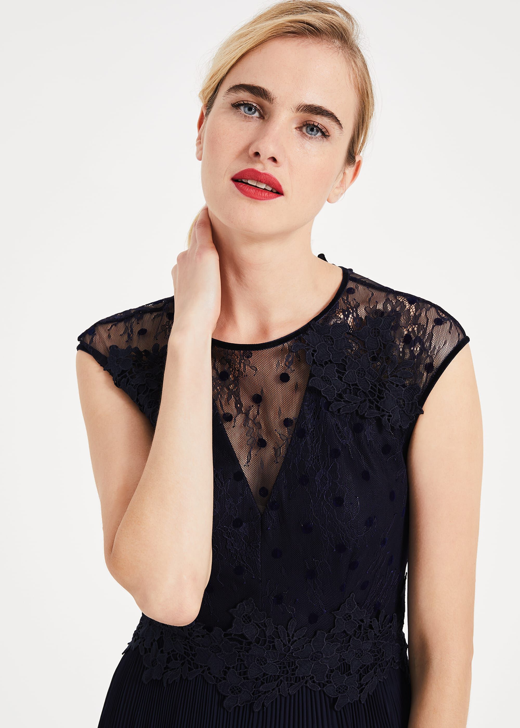 Monsoon brigitte shop navy dress