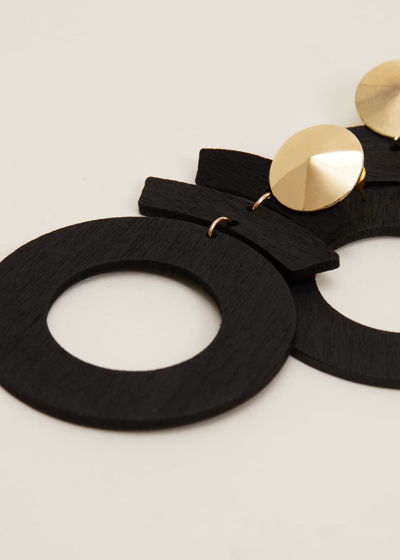Black Abstract Drop Earrings
