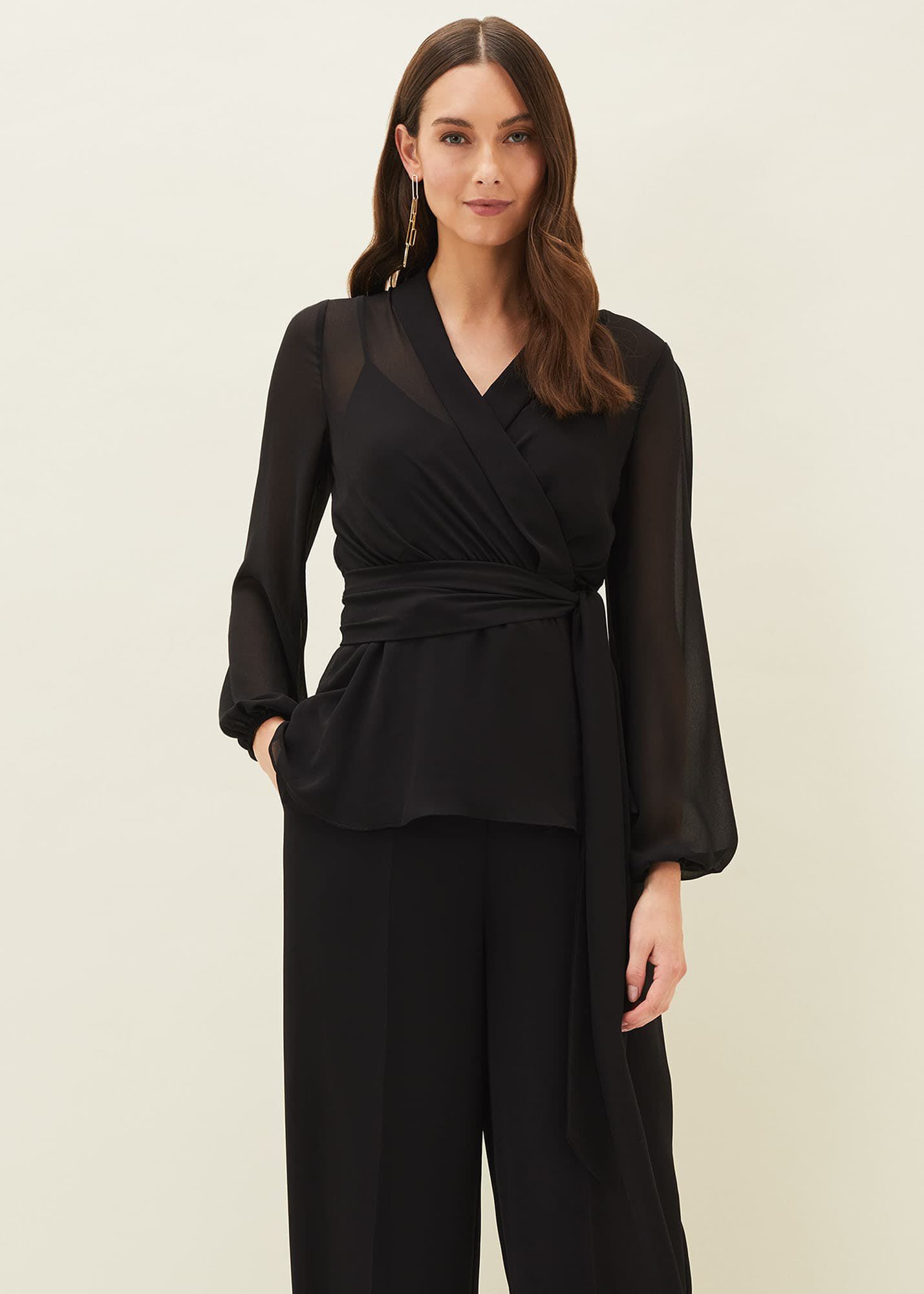 Florentine Semi Sheer Wrap Top