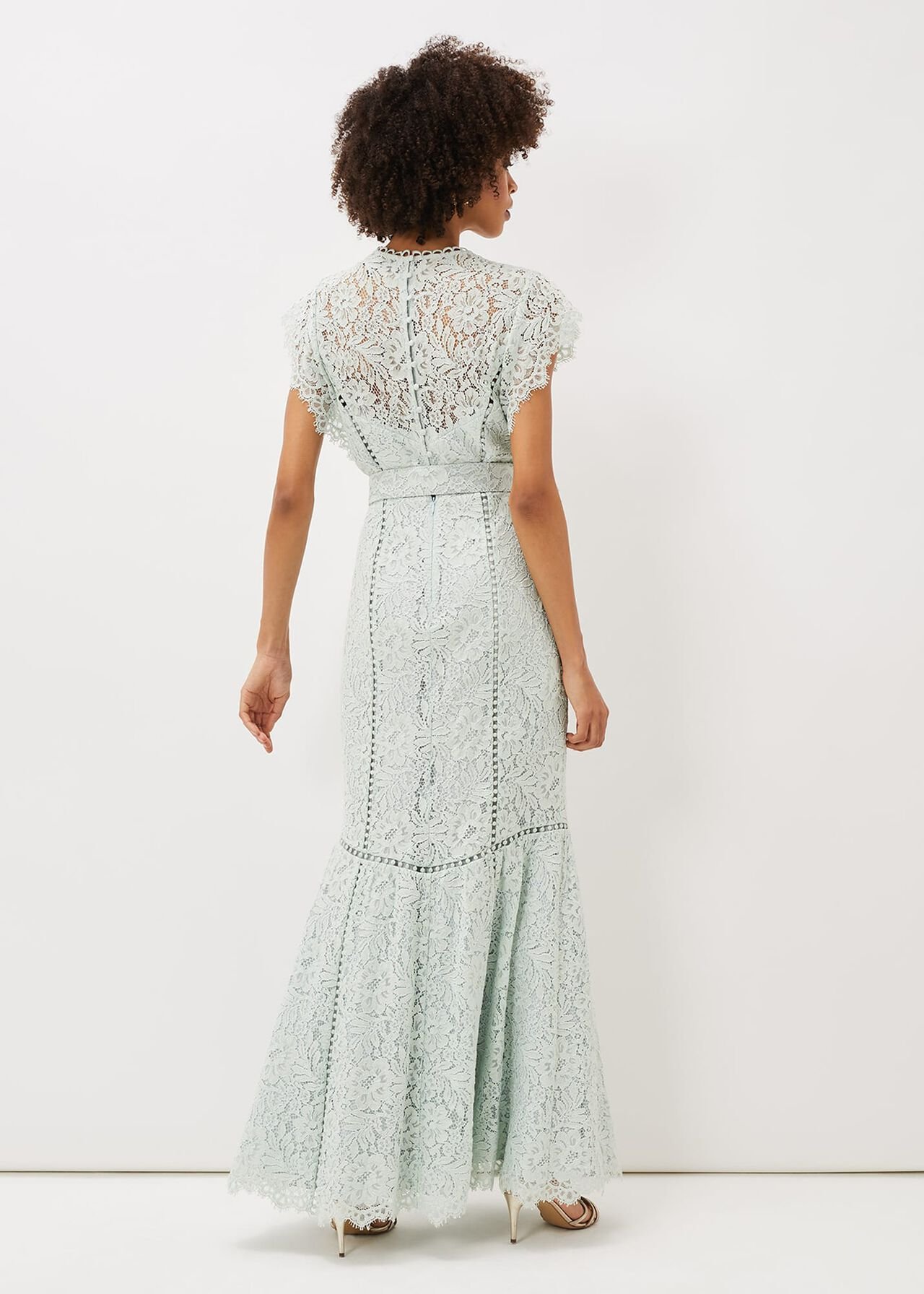 Esmerelda Lace Belted Fishtail Dress