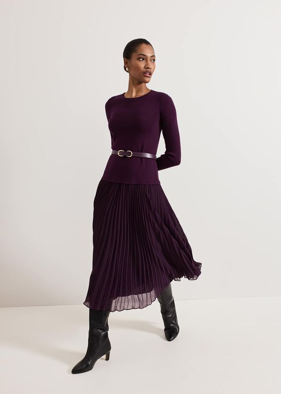 Kai Belted Drop Waist Knitted Dress