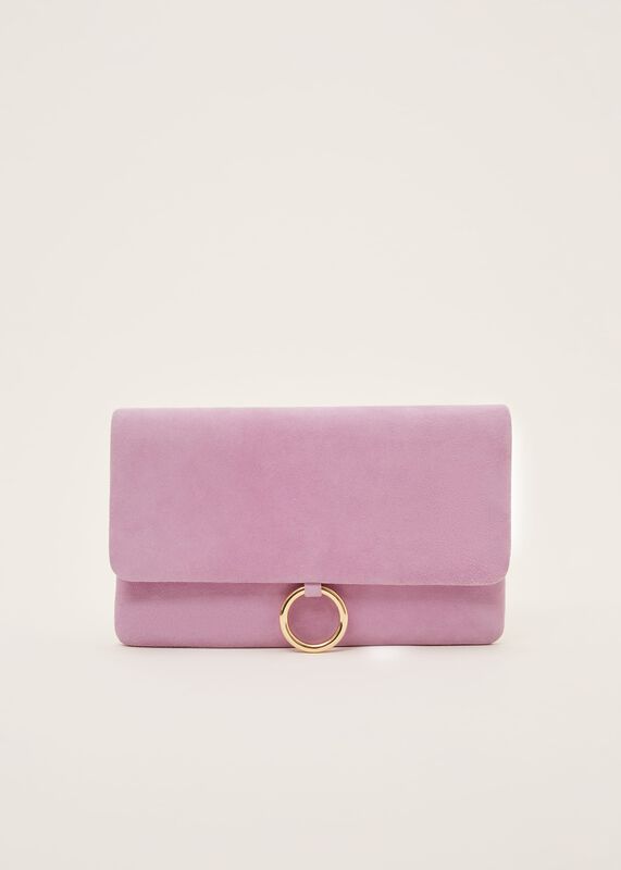 Giselle Suede Clutch Bag
