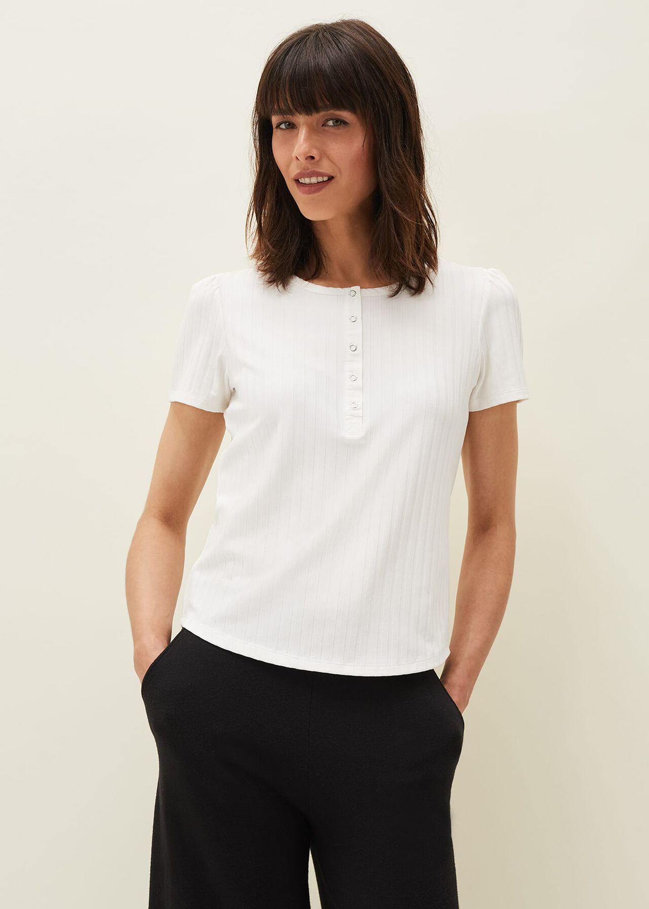 Dez Ribbed Jersey Short Sleeved Top