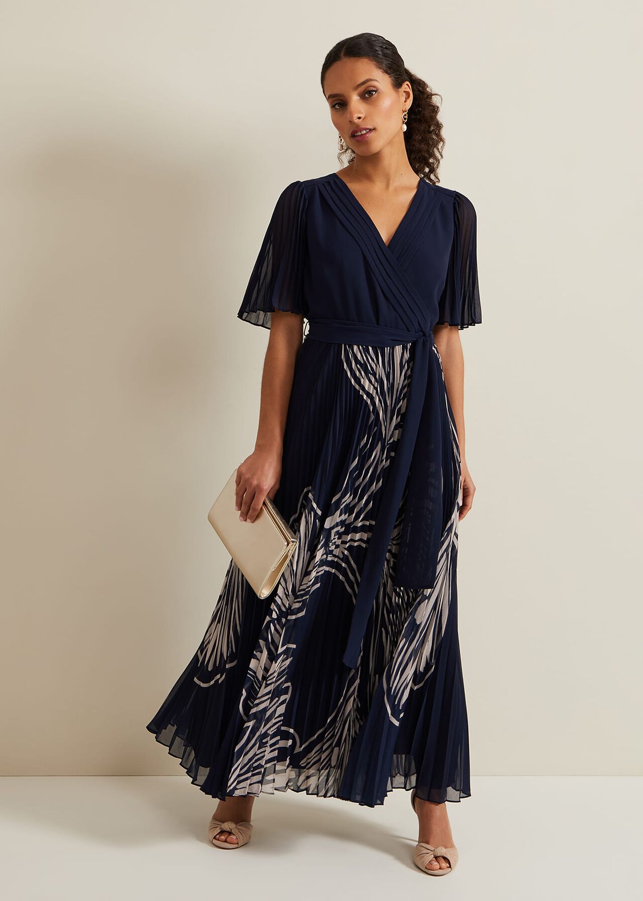 Phase Eight Abigail Printed Pleat Midaxi Dress
