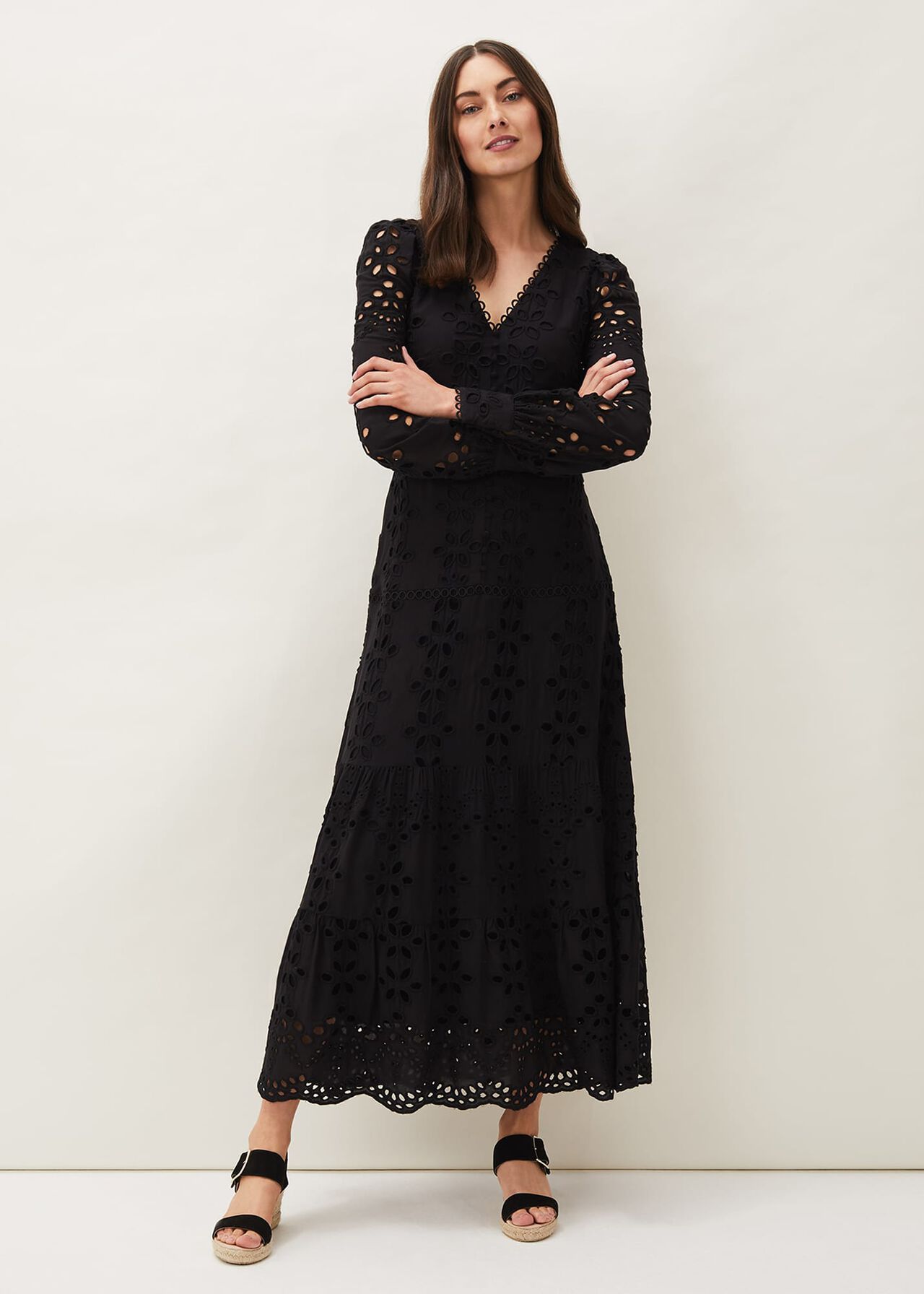 Grace Broderie Anglaise Maxi Dress | vlr.eng.br