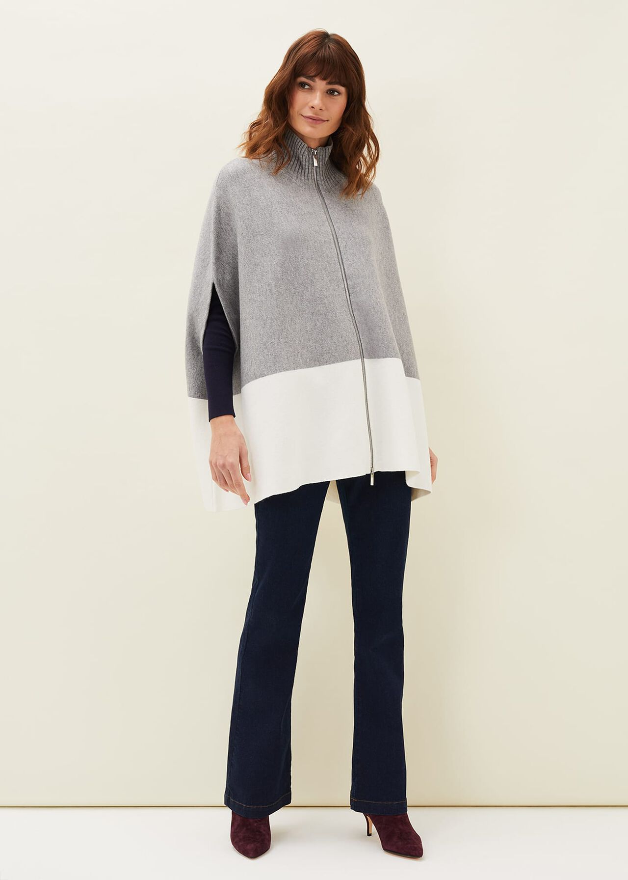 Leaha Colourblock Double Ended Zip Cape