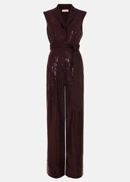 Ivey Burgundy Sequin Jumpsuit