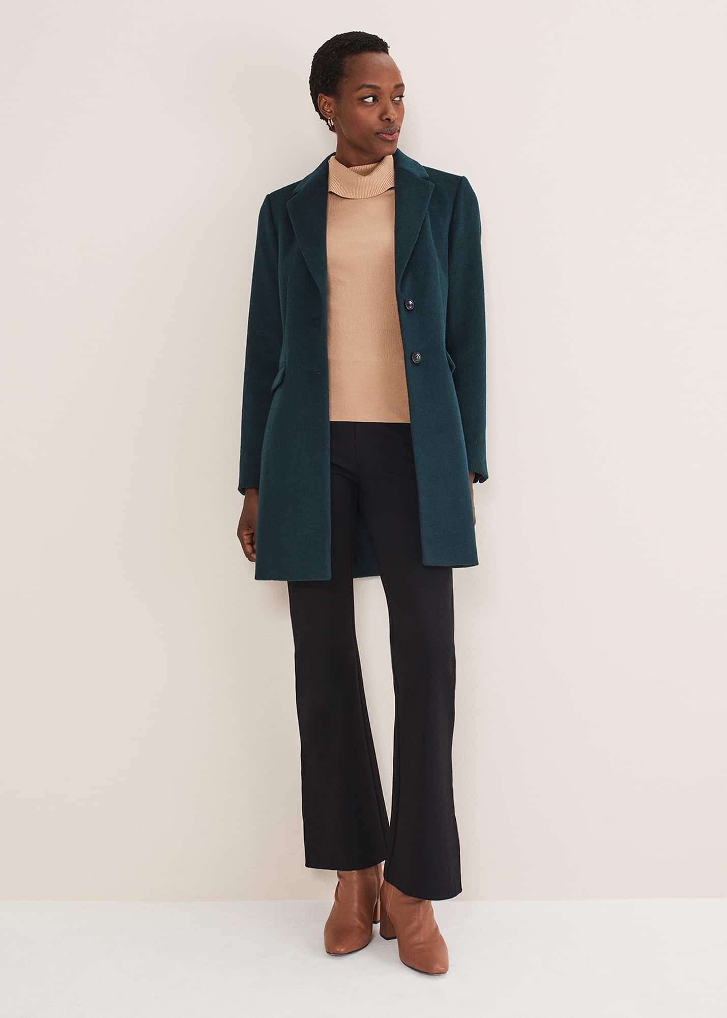 Forest green wool coat outlet