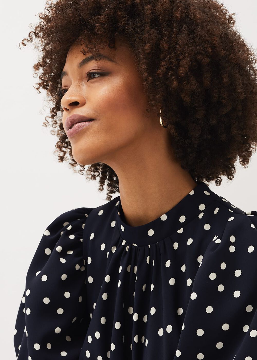Paulina Puff Sleeve Spot Jumpsuit