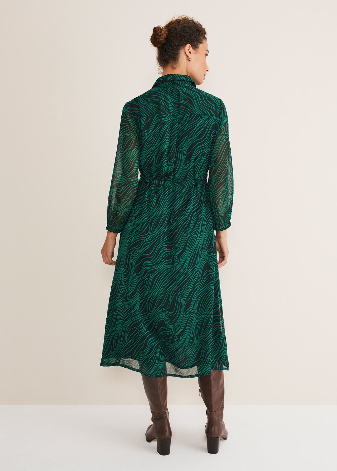 Tana Swirl Chiffon Midi Dress