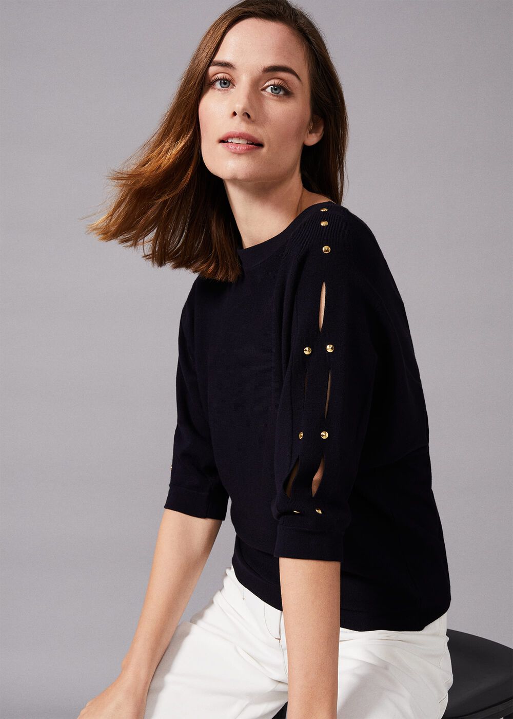 Sylvia Cutwork Sleeve Jumper