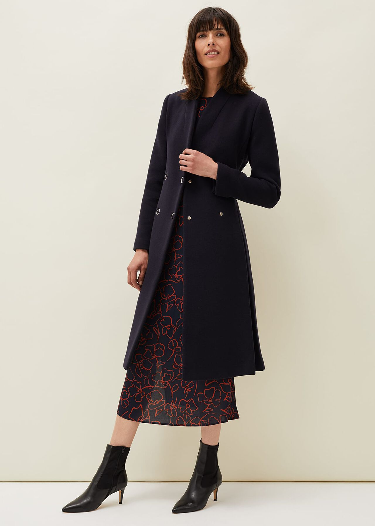 Evie-Rose Fit & Flare Wool Coat