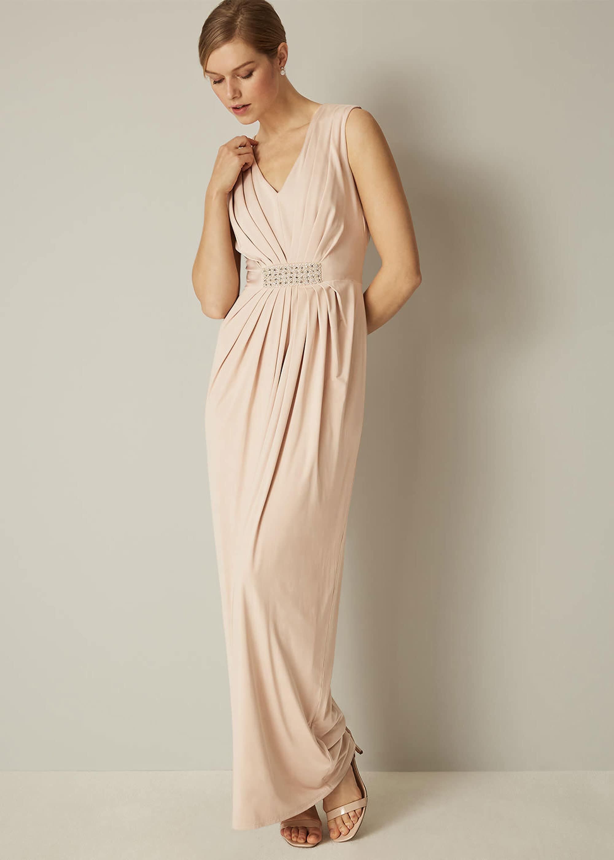constance sequin embellished maxi bridesmaid dress