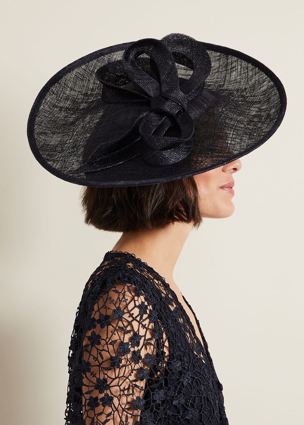 Black Fascinator with Statement Bow | Phase Eight UK |
