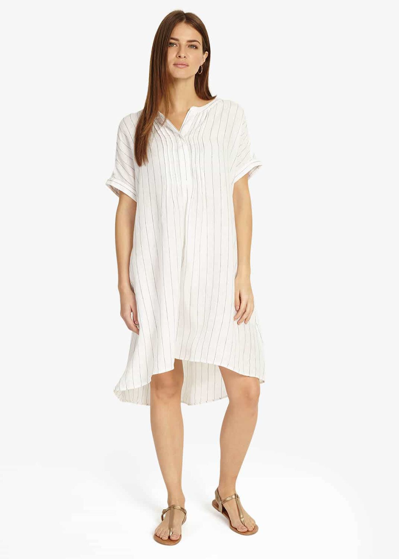 Gabriella Stripe Linen Shirt Dress