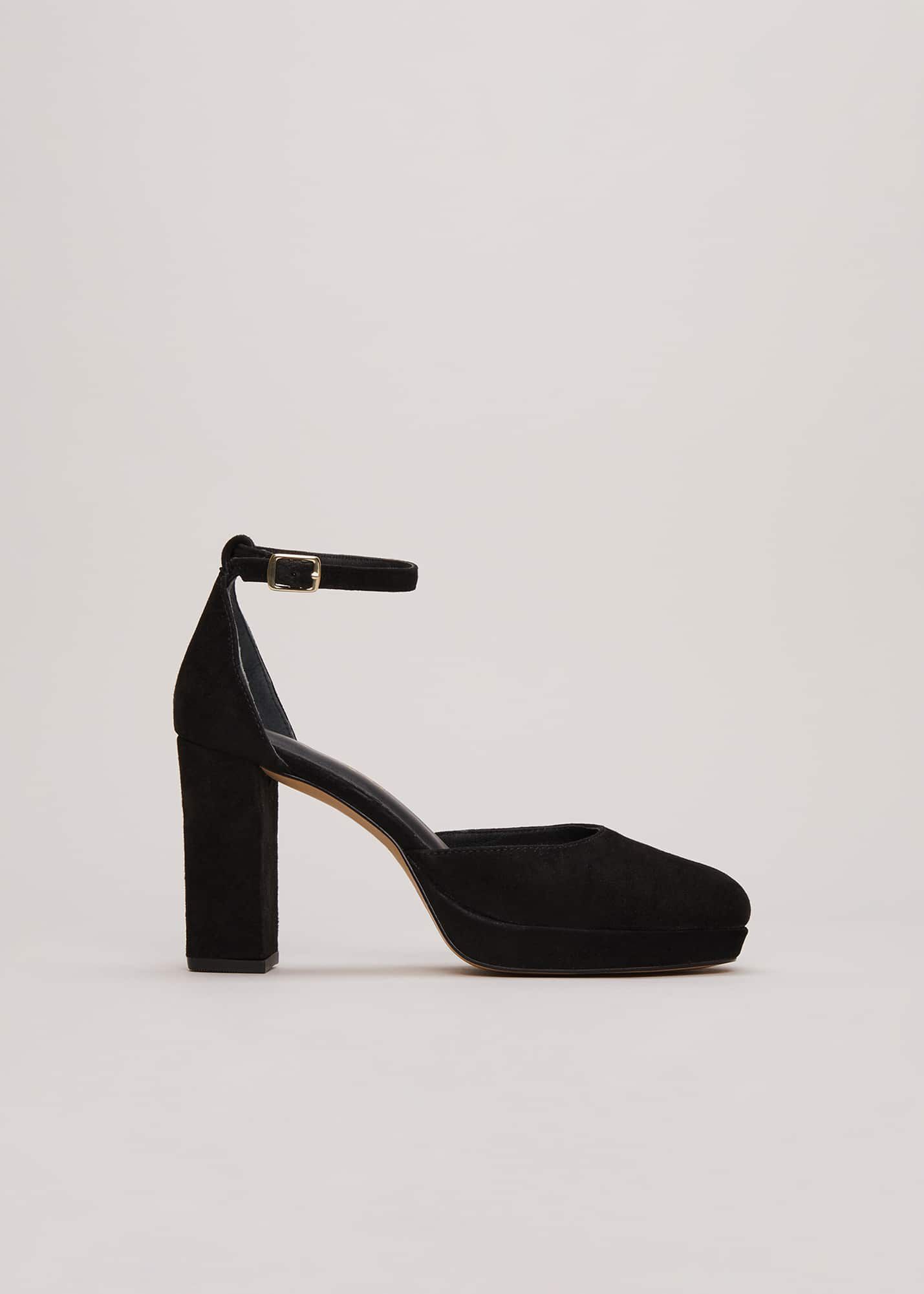 Black Suede Platform Heels