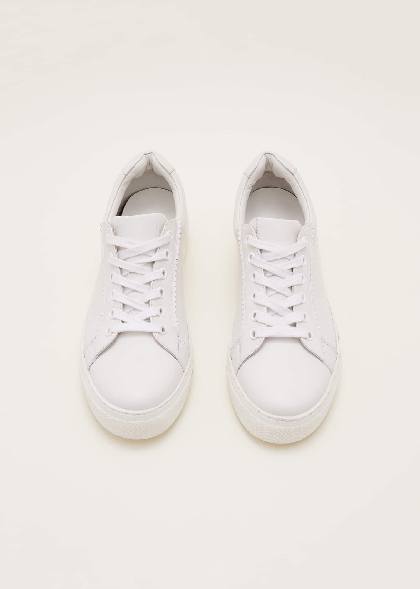 White leather trainers