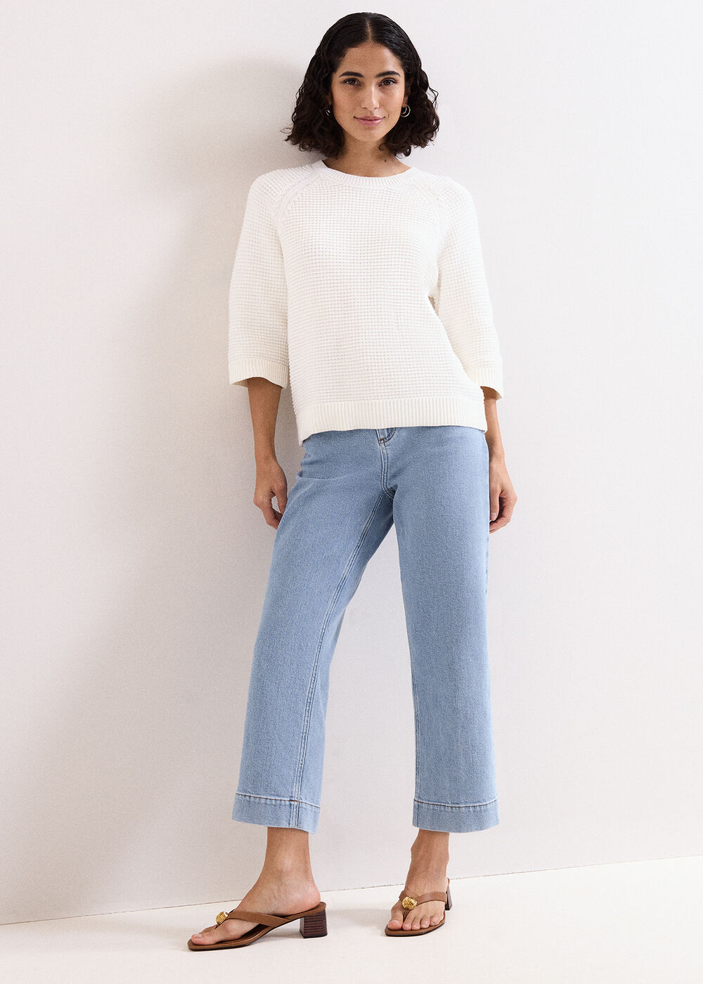 Lexi Light Wash Crop Straight Jean