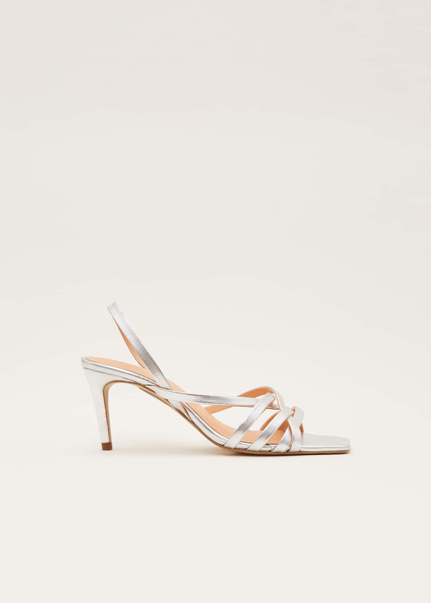 Silver strappy sandals