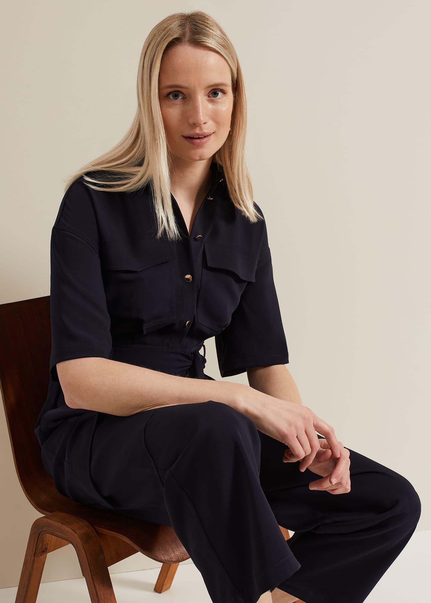 Tallulah Navy Utility Jumpsuit | Phase Eight UK |