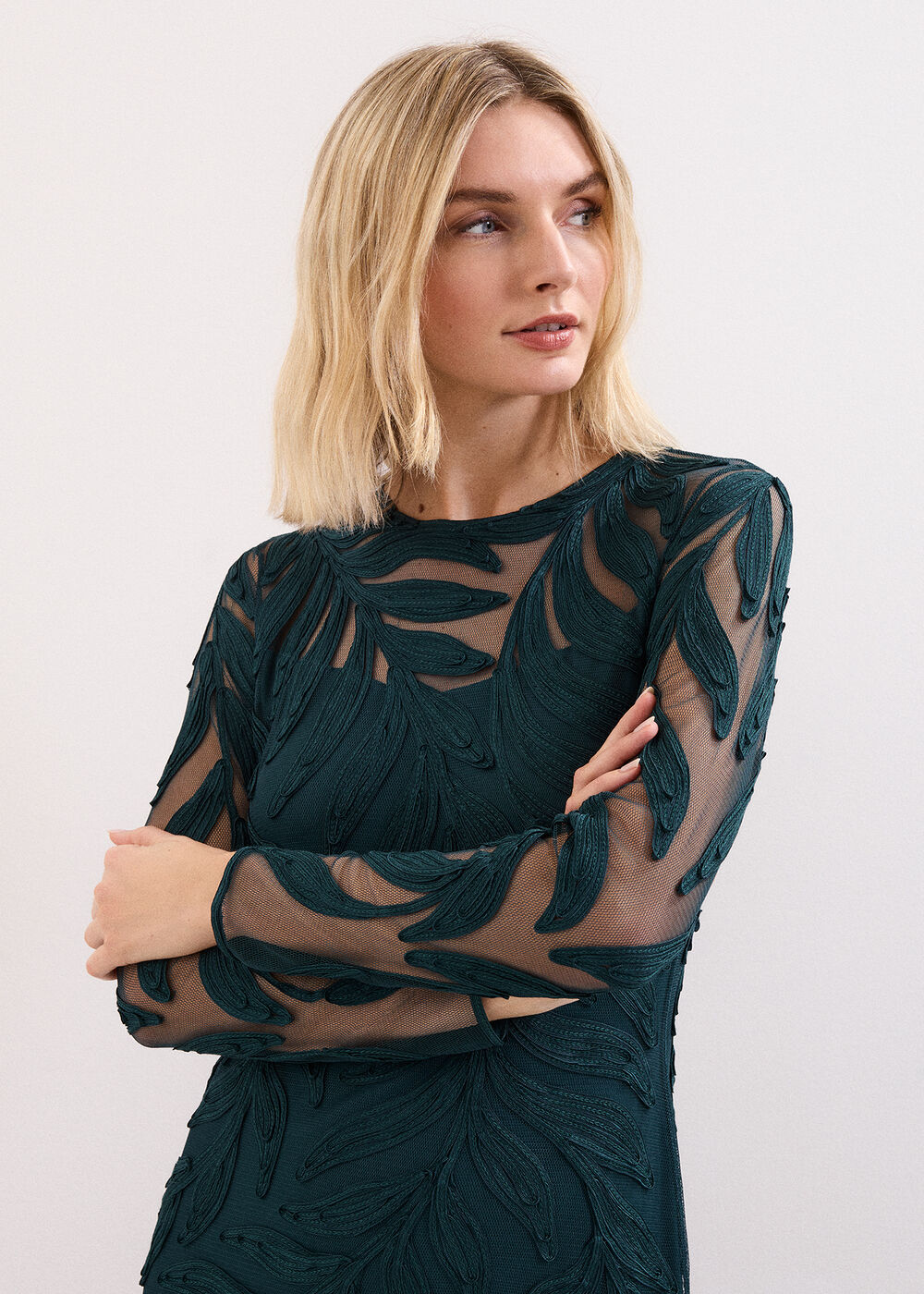 phase eight green lace dress Harleigh Dark Tapework Maxi attr:color-ivory