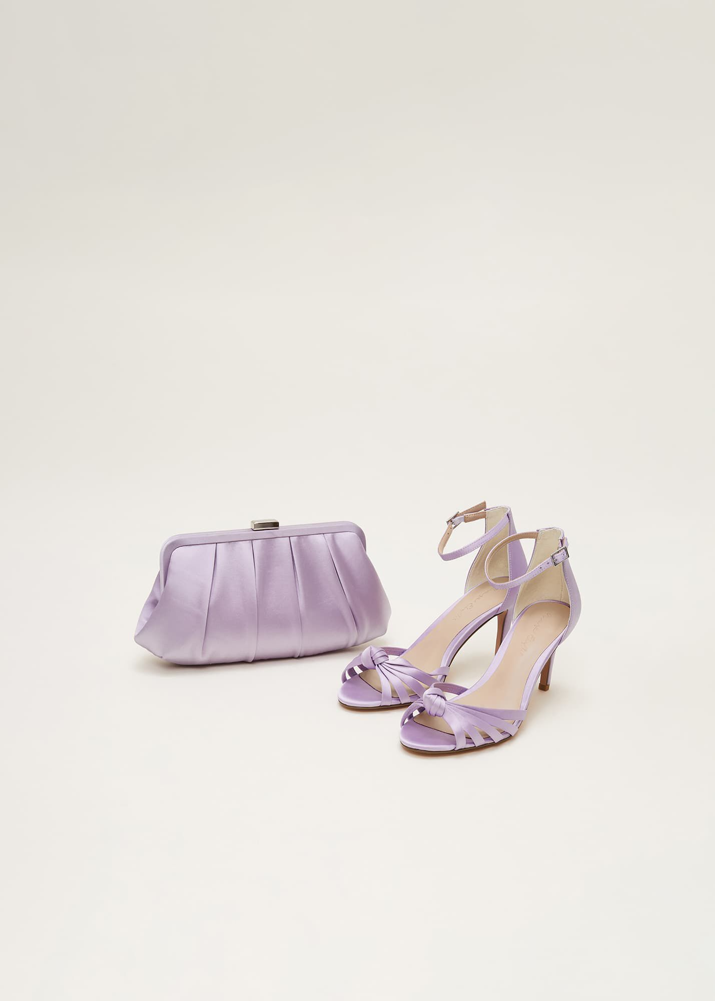Lilac clutch bag and shoes 2025