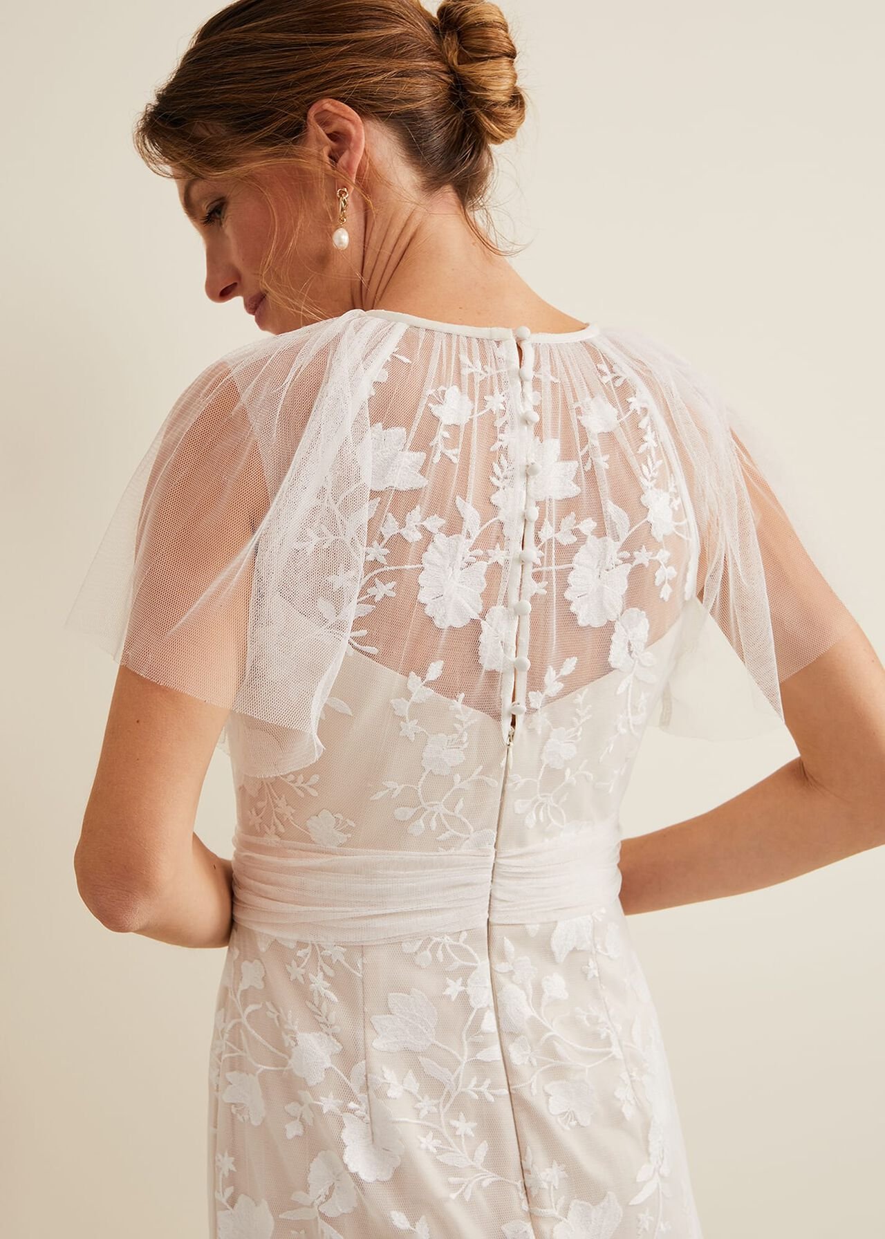 Delilah Mesh Embroidered Maxi Wedding Dress