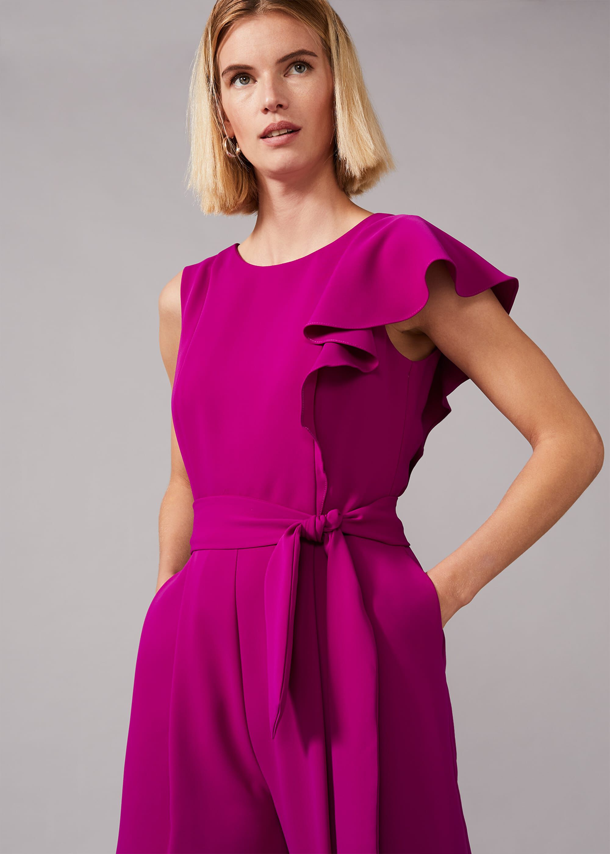 Pink frill jumpsuit deals