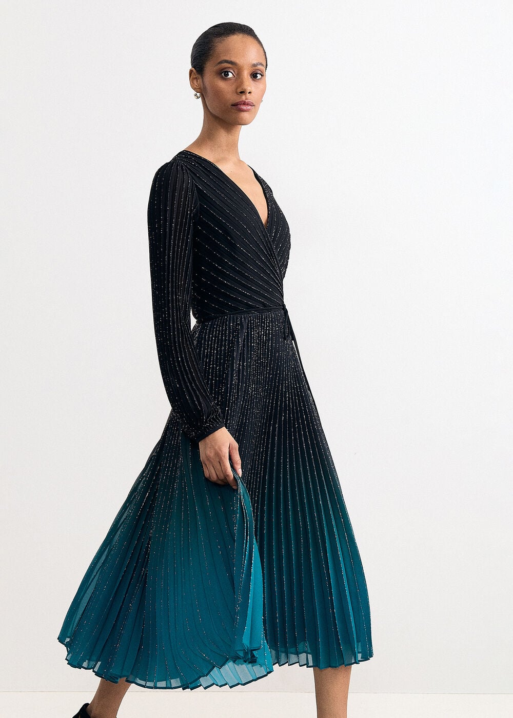 Simara Long Sleeve Ombre Midi Dress