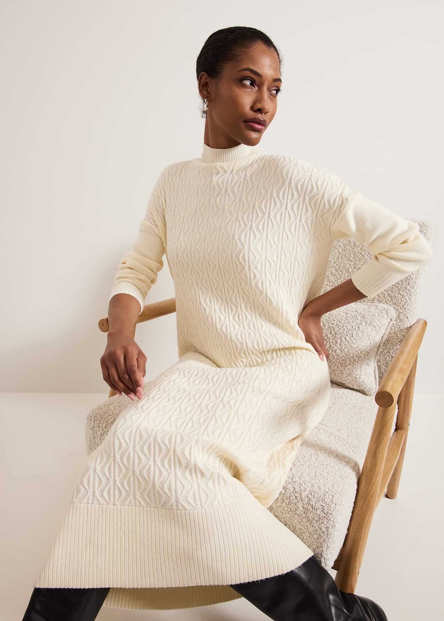 Cadie Cable Knit Dress | Phase Eight UK |