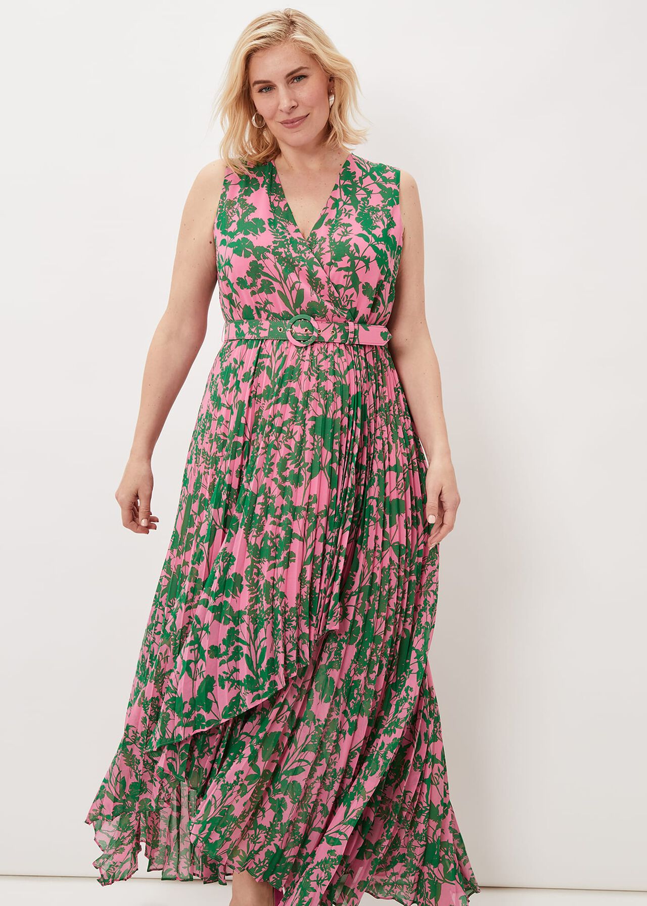Brianna Pleated Print Dress