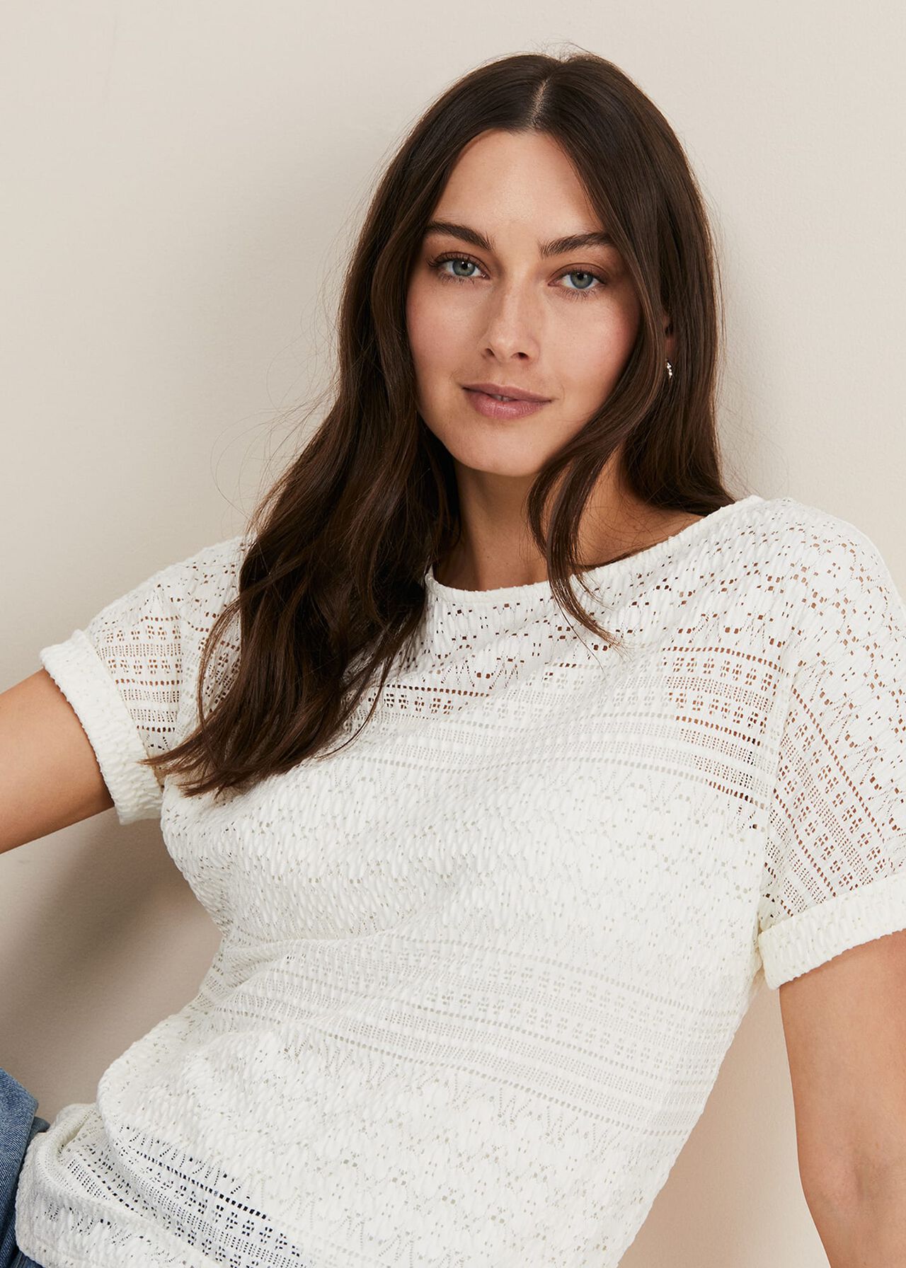 Emmlyn Lace Textured  Top
