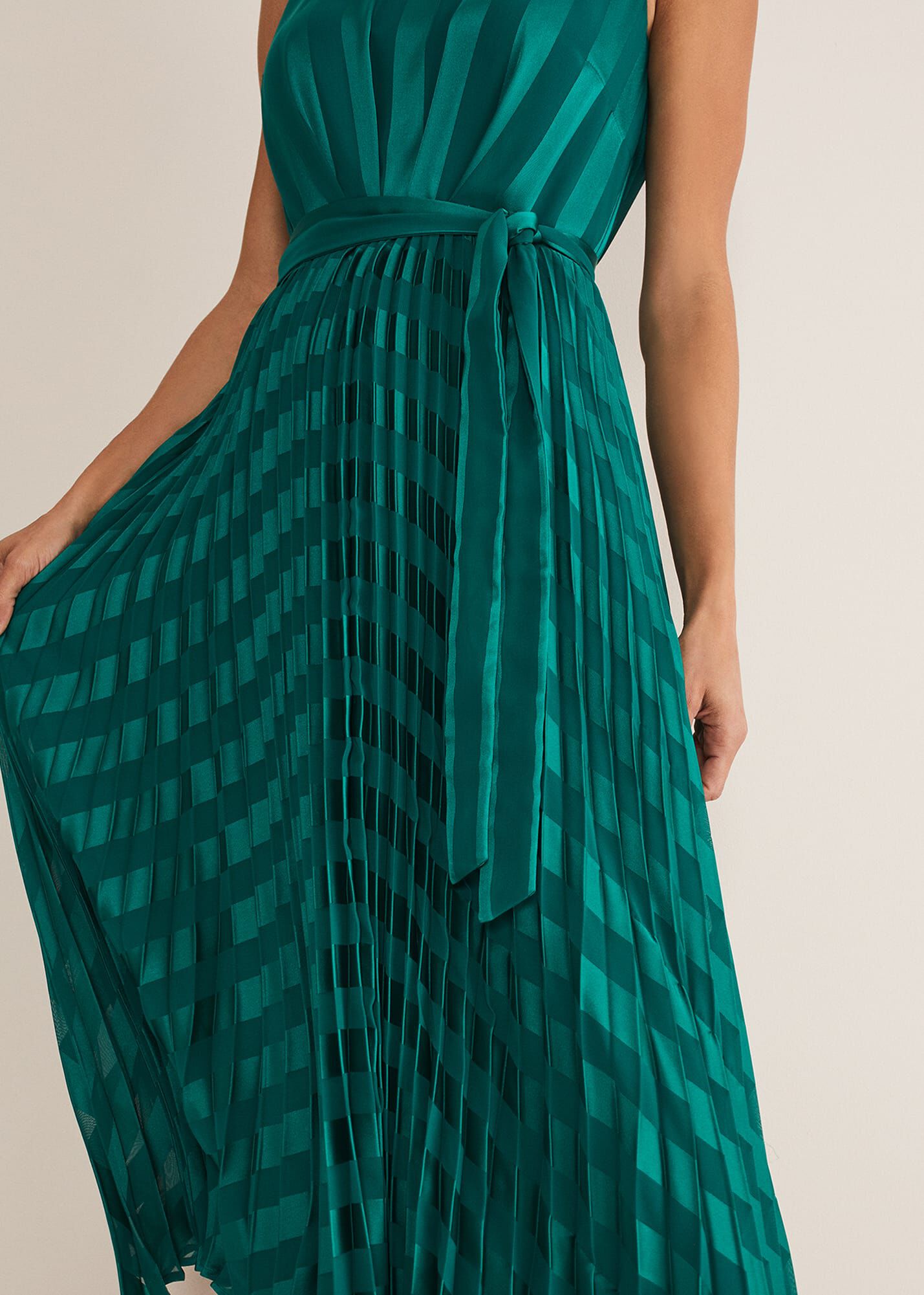 Jade Green Stripe Jacquard Maxi Dress | Phase Eight | Phase