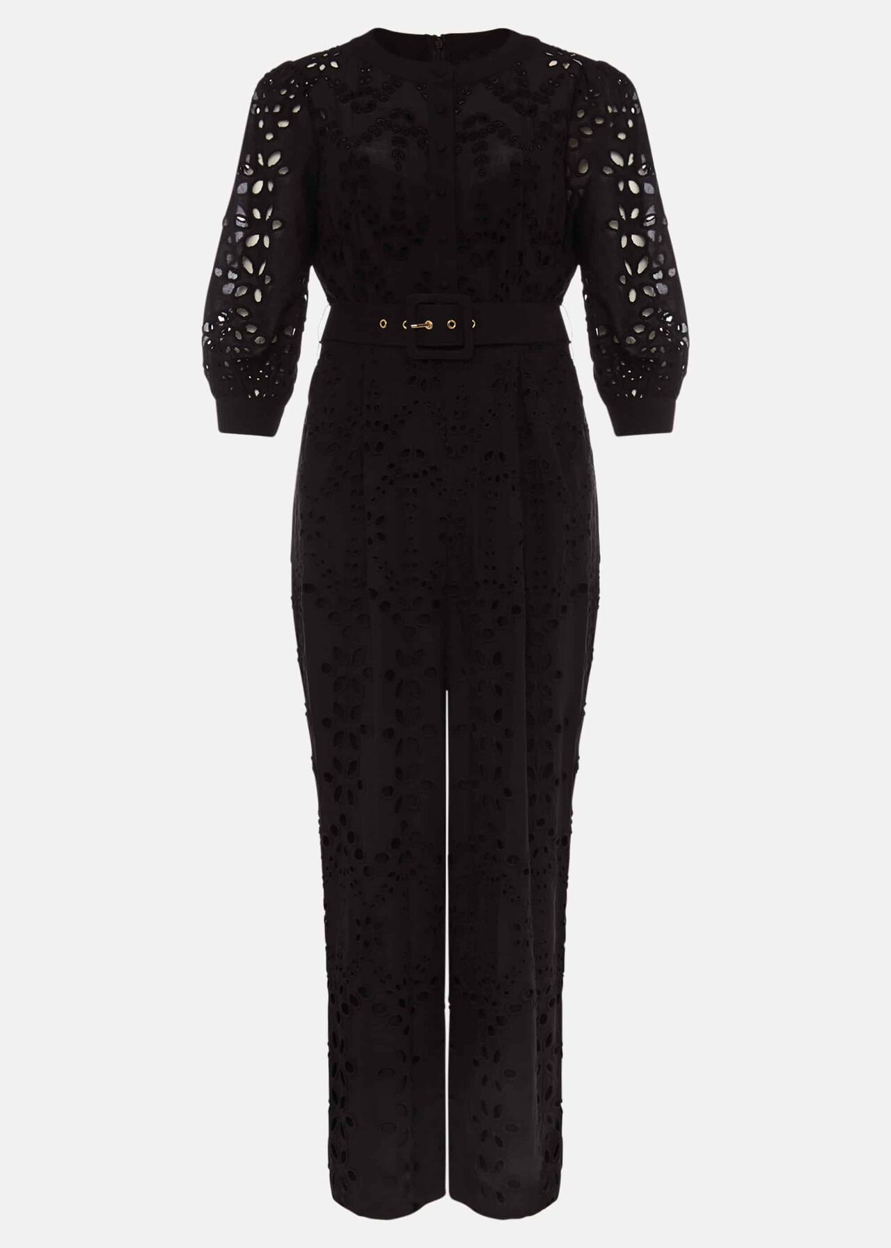 Honour Broderie Anglaise Cropped Wide Leg Jumpsuit