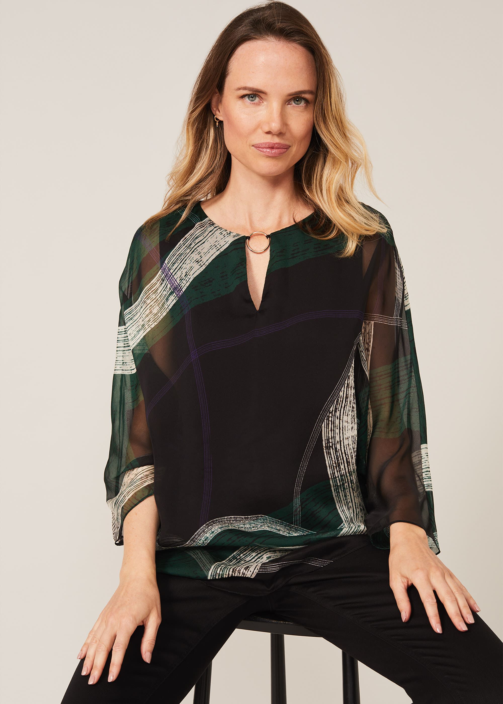 Alyssa Swirl Silk Blouse | Phase Eight