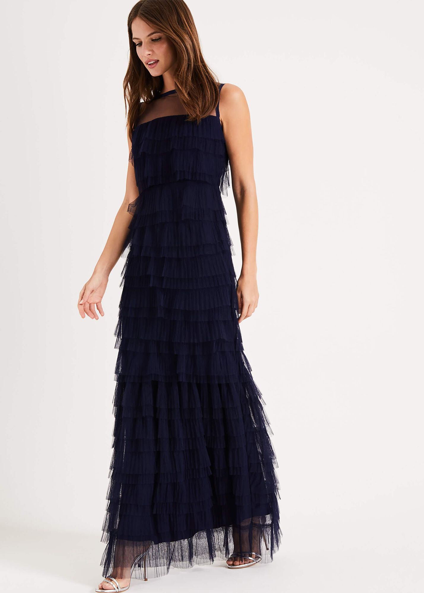 Fleur Tiered Tulle Maxi Dress | Phase Eight