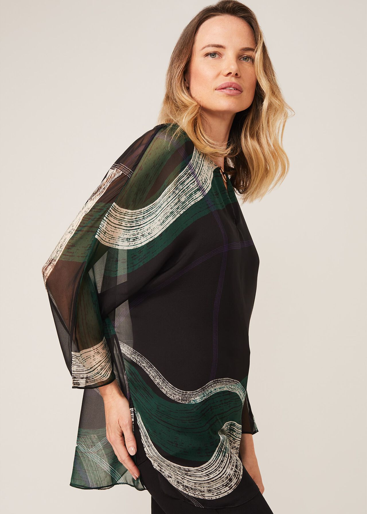Alyssa Swirl Silk Blouse