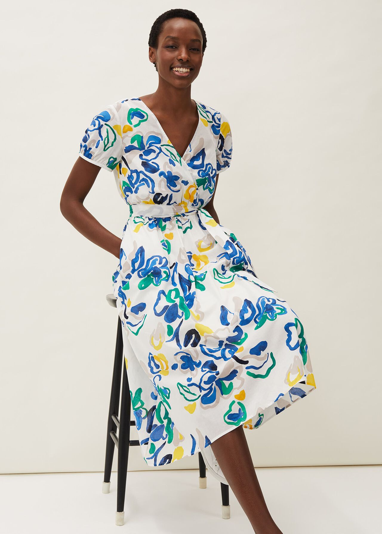 Jana Abstract Print Midi Dress