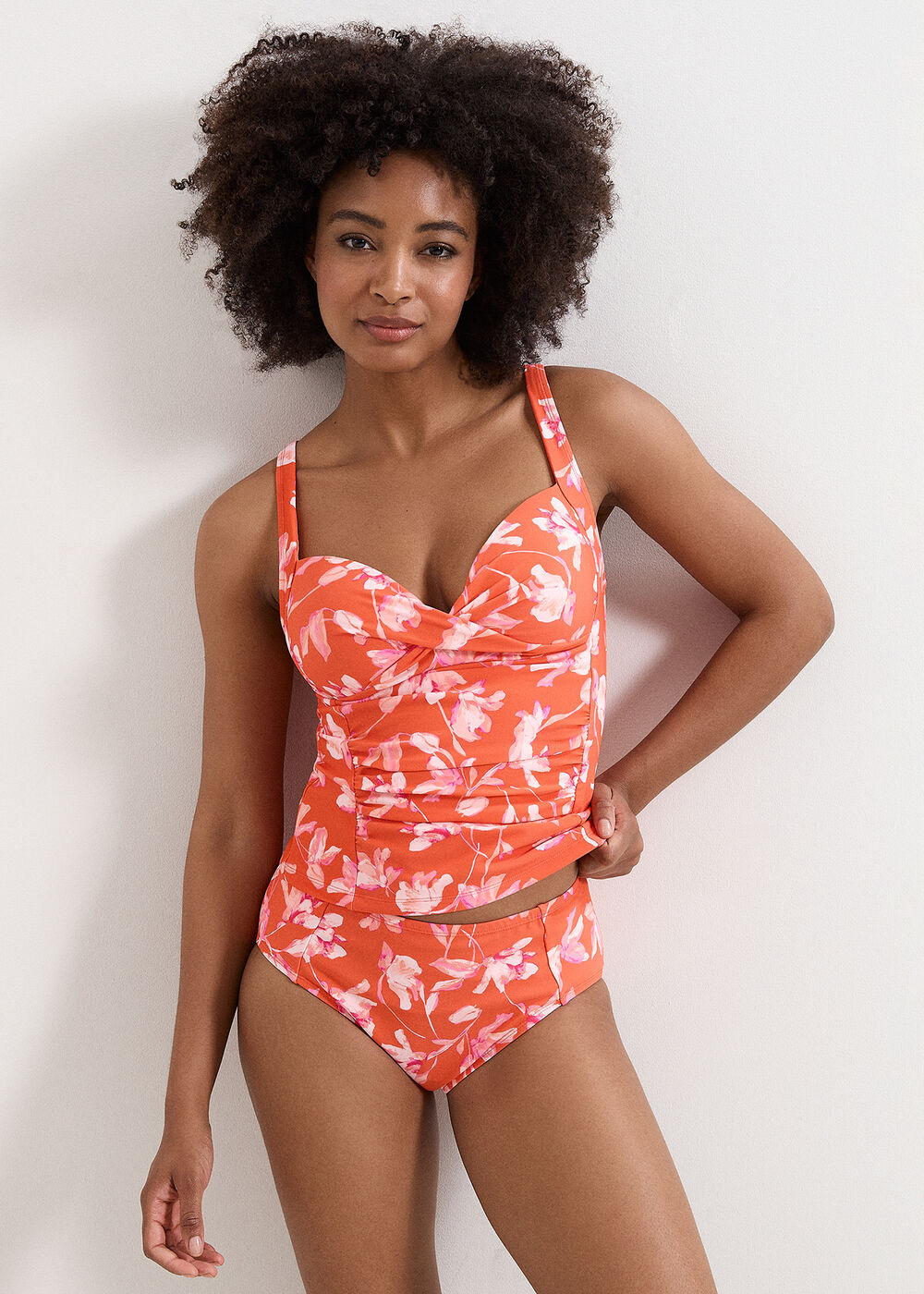 Bright Floral Print Gold Detail Tankini Bottom